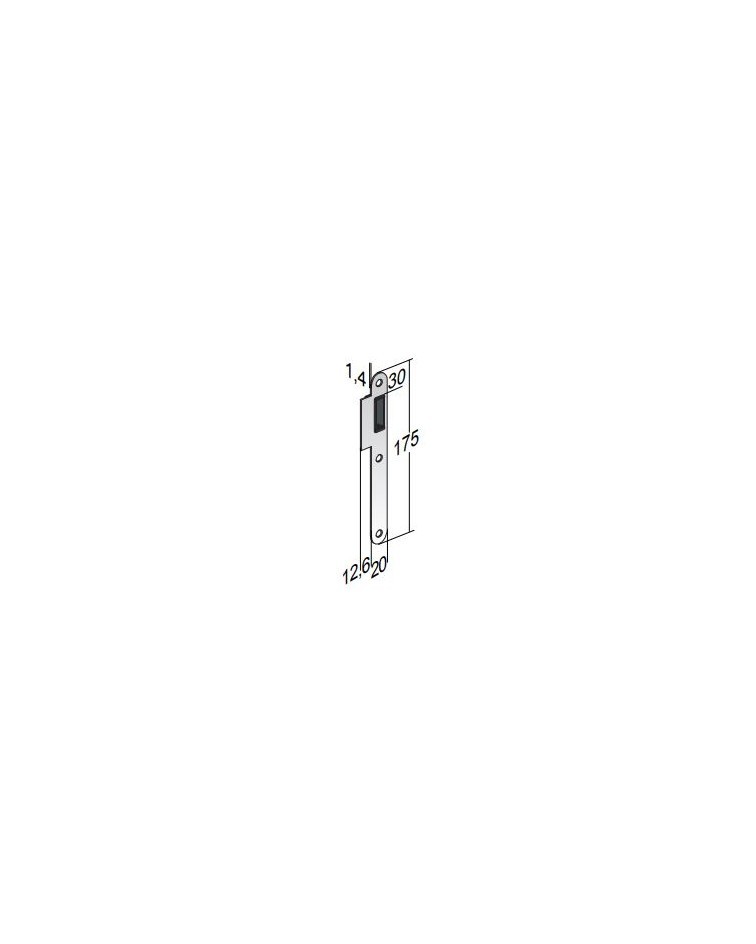 Gâche de dormant pour serrure magnétique CLE L / WC -  poignée design