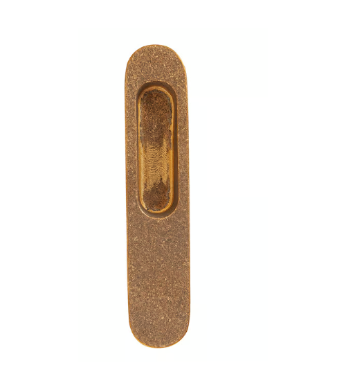 Poignées de porte à encastrer pour porte coulissante en bronze brut poli Dauby Pure