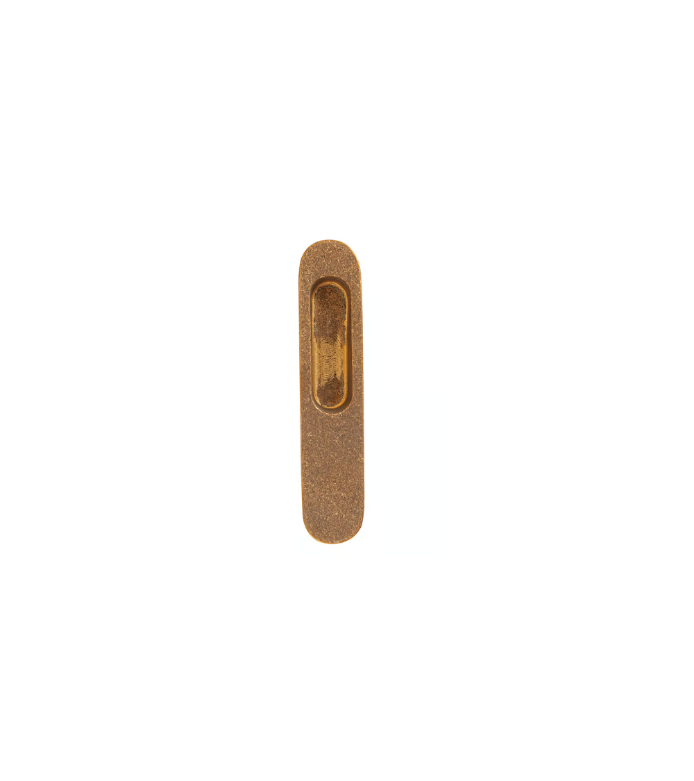 Poignées de porte à encastrer pour porte coulissante en bronze brut poli Dauby Pure