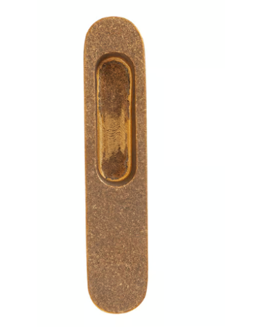 Poignées de porte à encastrer pour porte coulissante en bronze brut poli Dauby Pure