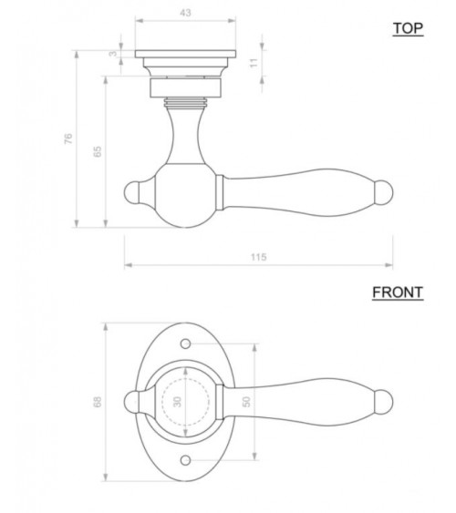 Poignée de porte chromé en fer 1212 -  poignée design