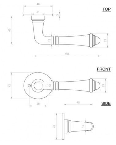 Poignée de porte rouille en fer 287 -  poignée design