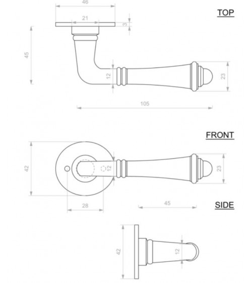 Poignée de porte noire en fer 287 -  poignée design