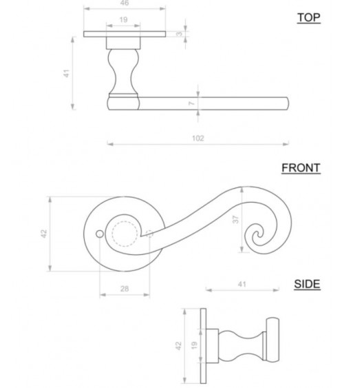 Poignée de porte chromé en fer 271 -  poignée design
