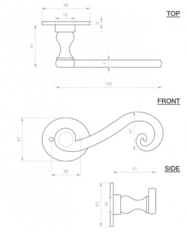 Poignée de porte noire en fer 271 -  poignée design