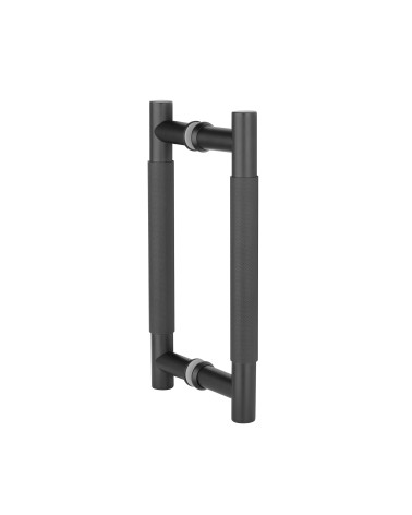 Poignée de tirage double texturée pour porte 1770 finition noir mat poignée design