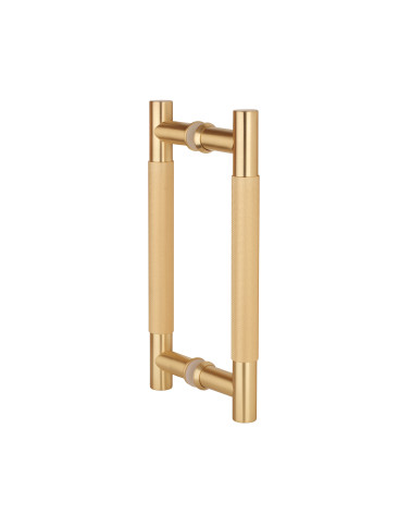Poignée de tirage double texturée pour porte 1770 finition or mat poignée design