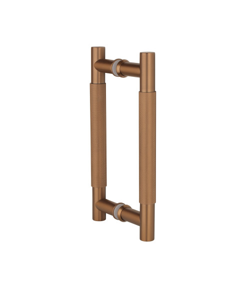 Poignée de tirage double texturée pour porte 1770 finition cuivre poignée design