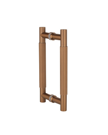 Poignée de tirage double texturée pour porte 1770 finition cuivre poignée design