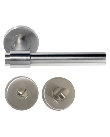 Poignée de porte IRATY inox brossé mat, Grade 3 usage intensif