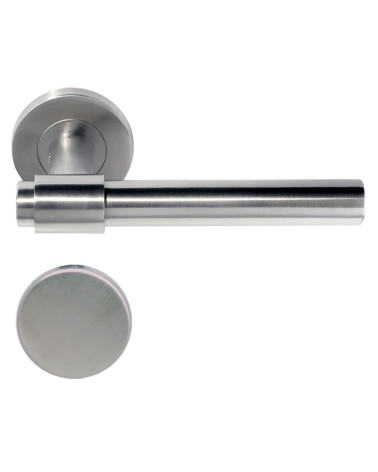 Poignée de porte IRATY inox brossé mat, Grade 3 usage intensif