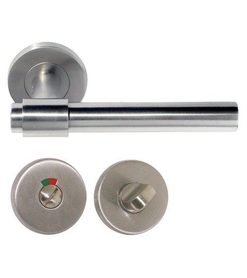 Poignée de porte IRATY inox brossé mat, Grade 3 usage intensif