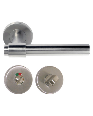 Poignée de porte IRATY inox brossé mat, Grade 3 usage intensif