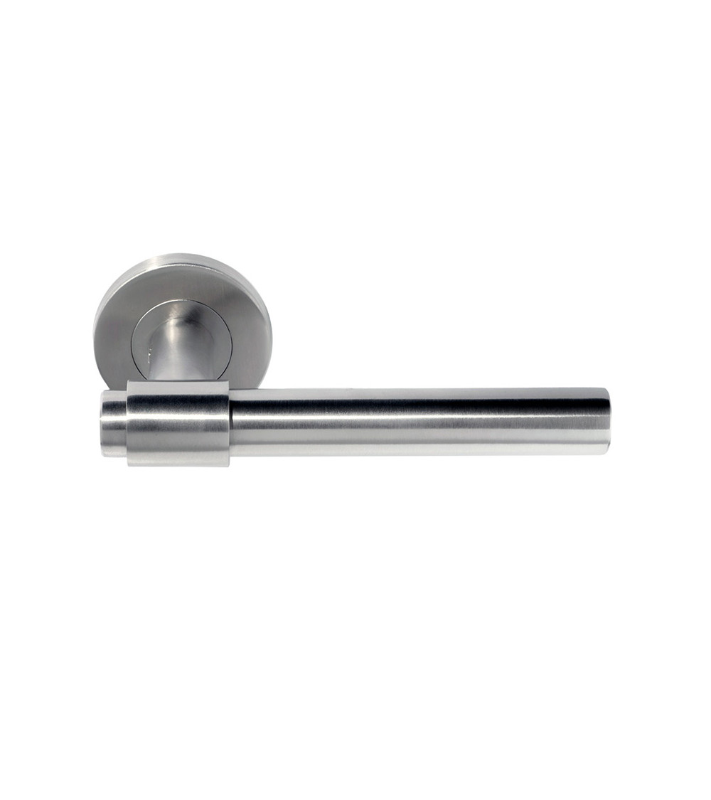 Poignée de porte IRATY inox brossé mat, Grade 3 usage intensif