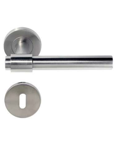 Poignée de porte IRATY inox brossé mat, Grade 3 usage intensif