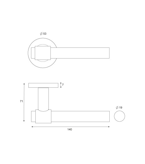 Poignée de porte IRATY inox brossé mat, Grade 3 usage intensif