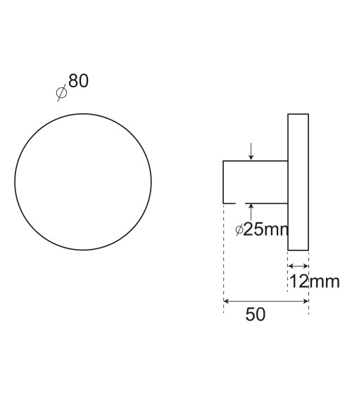Patère murale Ronde aluminium argent