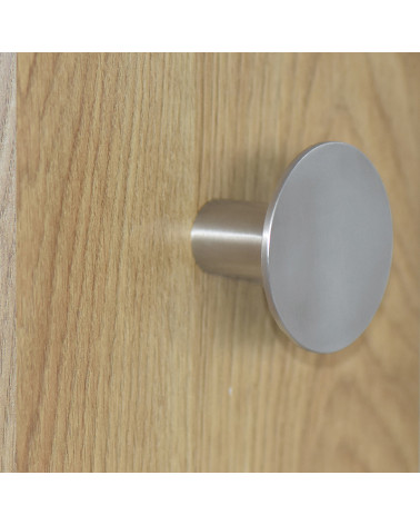 Patère murale Disque fin en inox brossé mat D.60mm