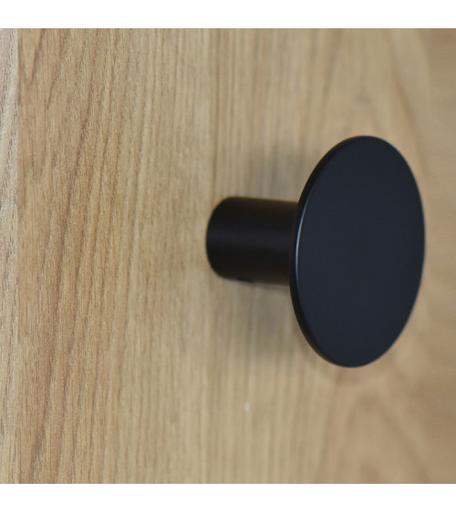 Patère Disque fin inox noir D.60