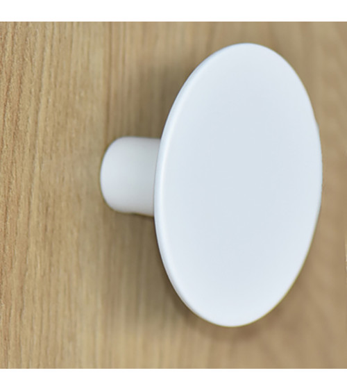 Patère Disque fin Blanc D.80