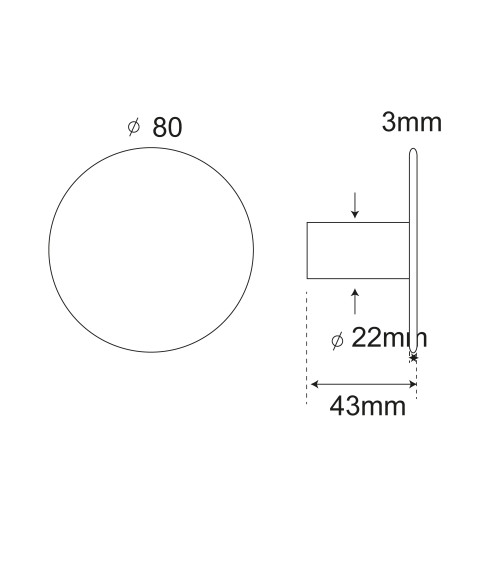 Patère Disque fin Blanc D.80