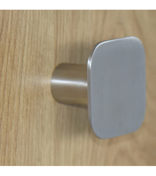 Patère murale carrée fine Inox D.60