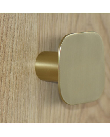 Patère murale carrée fine inox Or satiné D.60