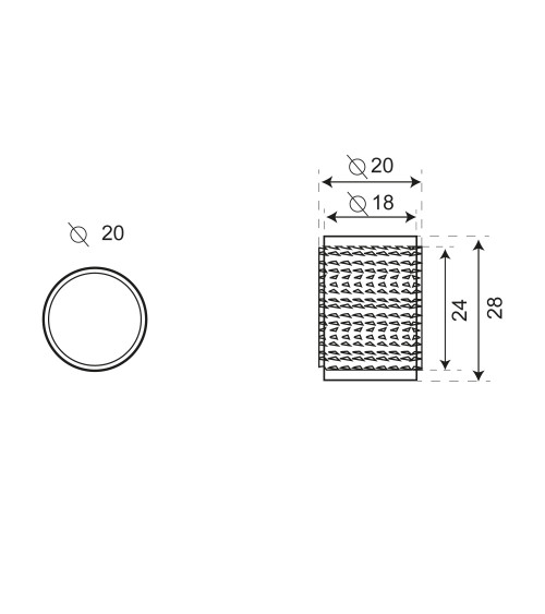 Bouton de meuble Cers Noir Mat