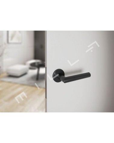 Poignée de porte couleur noire ARABIS poignée design montée sur une porte