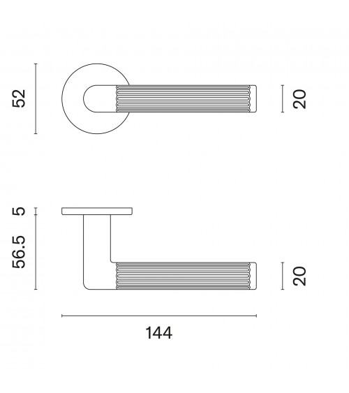 Poignée de porte or poli LOBELLIA porte intérieure design