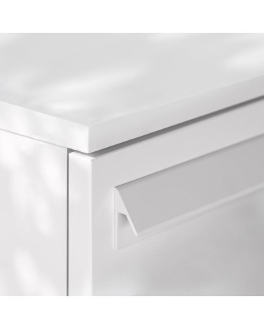 Poignée de meuble blanc brillant VERBA poignée design montée sur un meuble