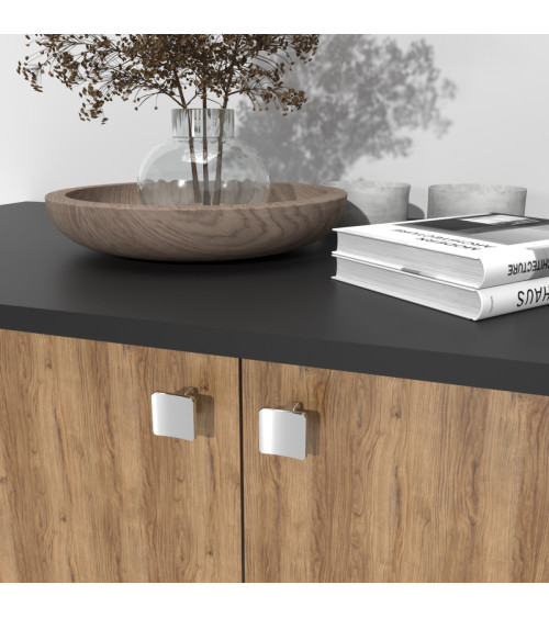 Bouton de meuble chrome poli SIENA poignée design