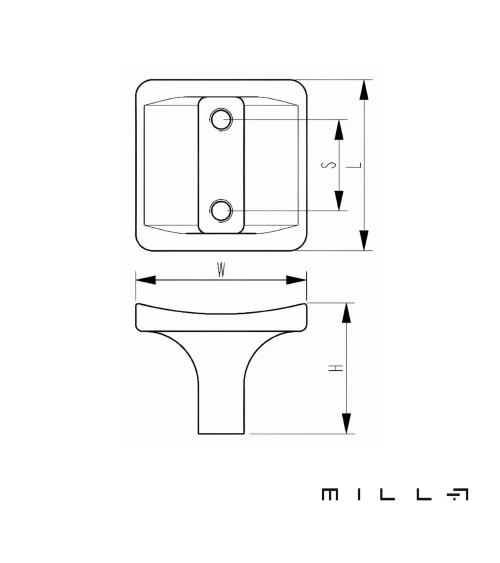 Bouton de meuble chrome poli SIENA poignée design