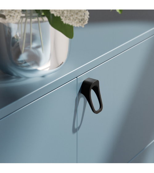 Bouton de meuble noir mat LAGO poignée design