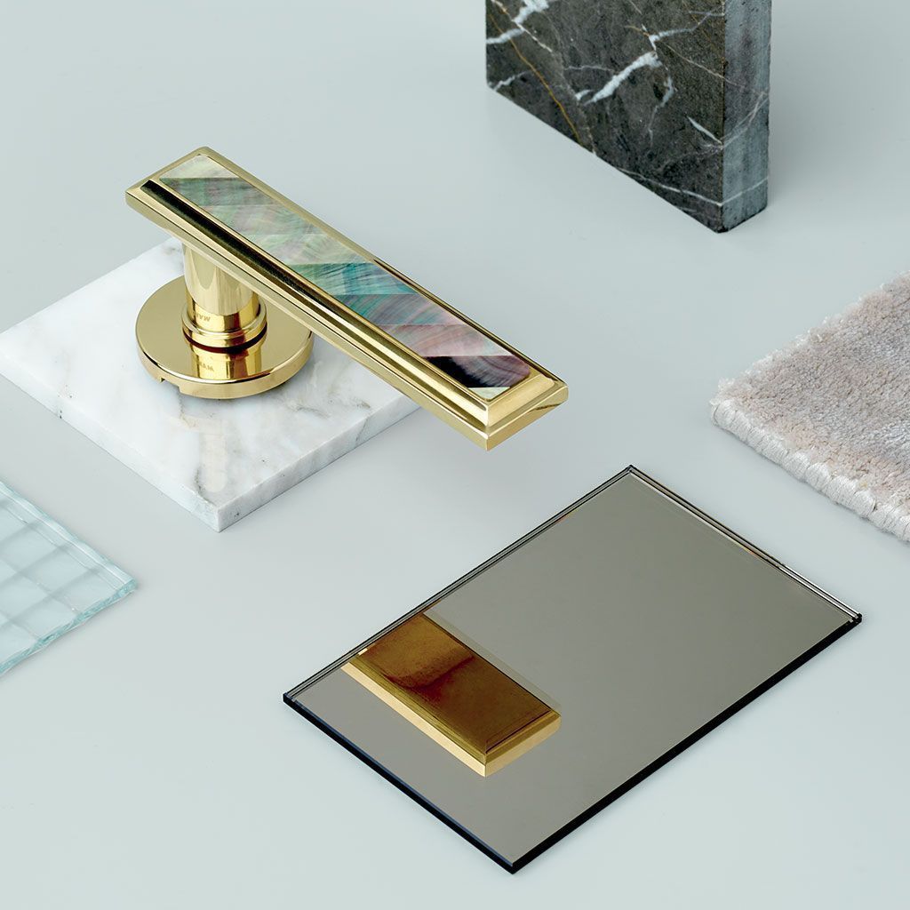 Poignée de porte d'intérieur design Mandelli Kuki - poignée en nacre, nacrée