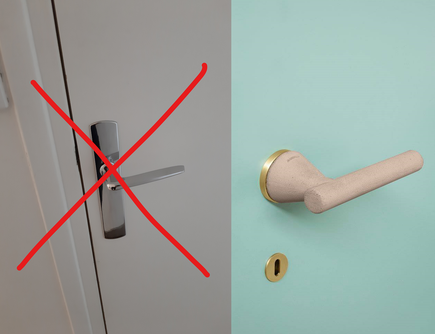alternative a une poignee de porte longitudinal