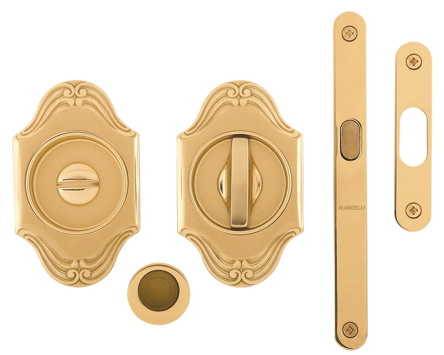 poignée de porte design à encastrer fabriquée en laiton de chez Milla poignées