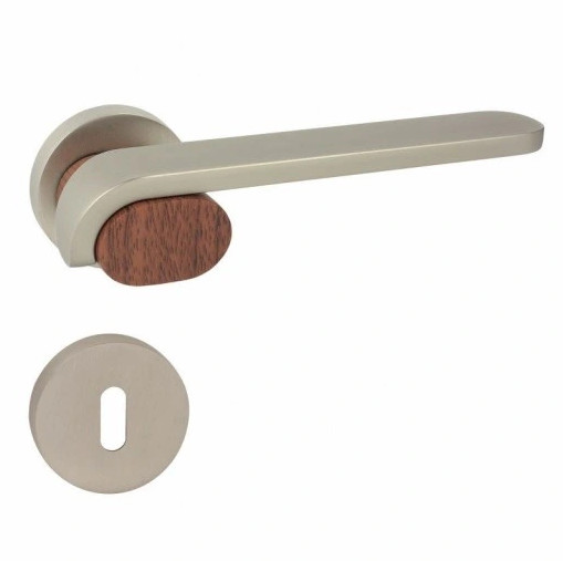 poignée de porte design bicolore de style aspect bois