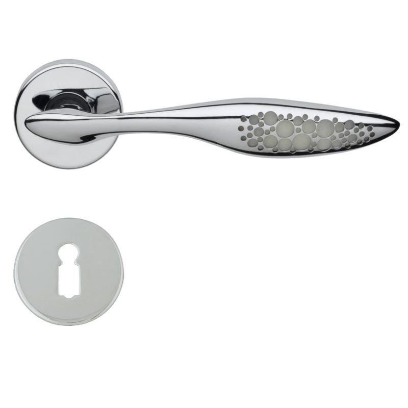 poignée de porte originale fluorescente de finition chrome poli