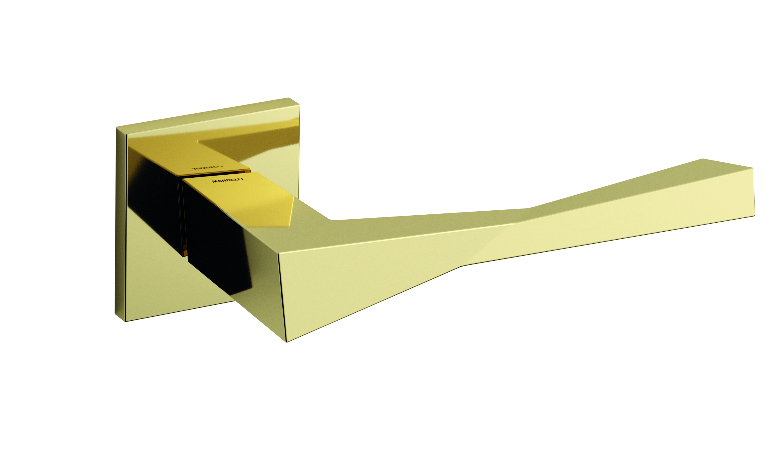 poignée de porte luxe fabriquée en italie aux formes géométriques asymétriques