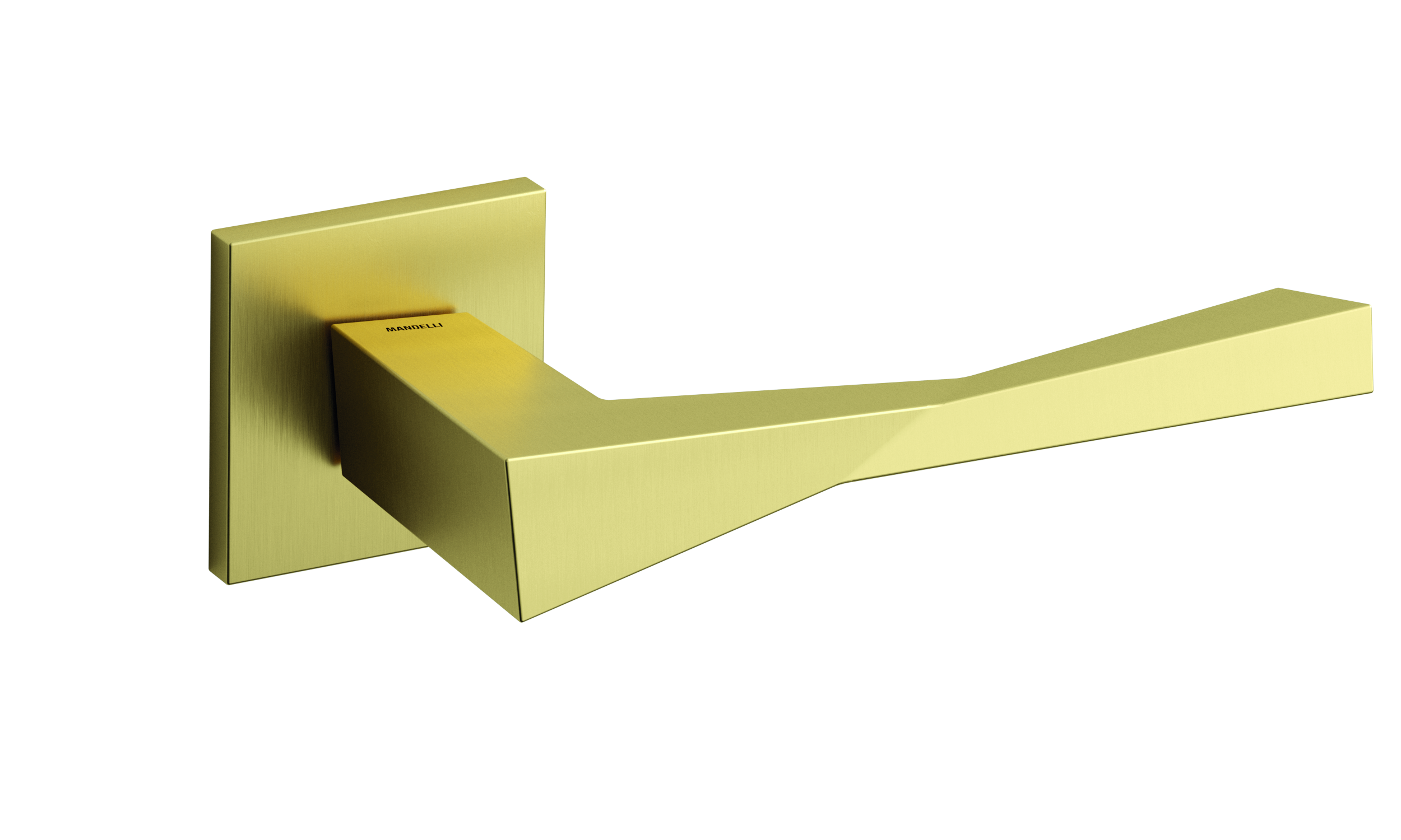 poignée de porte moderne italienne en or satiné fabriquée en Italie avec du Laiton