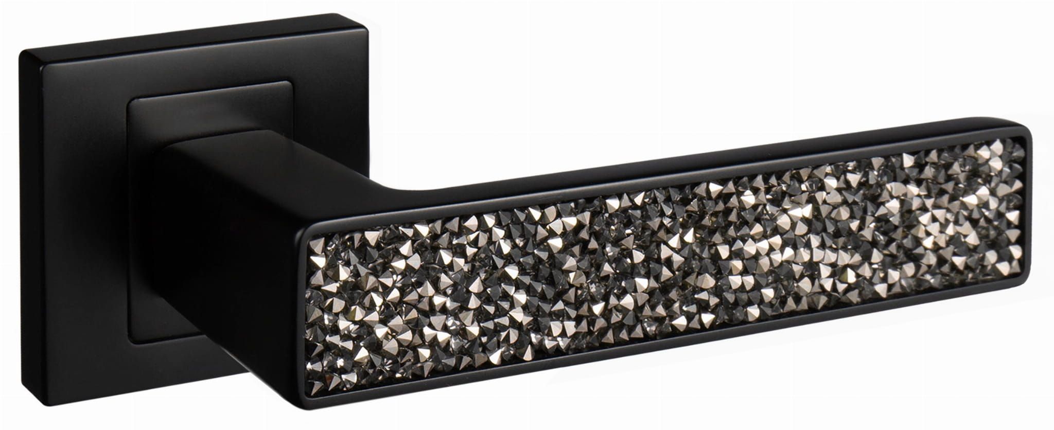 une poignée de porte noire au concept glamour