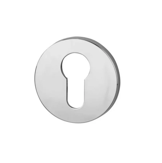rosace de porte chrome poli