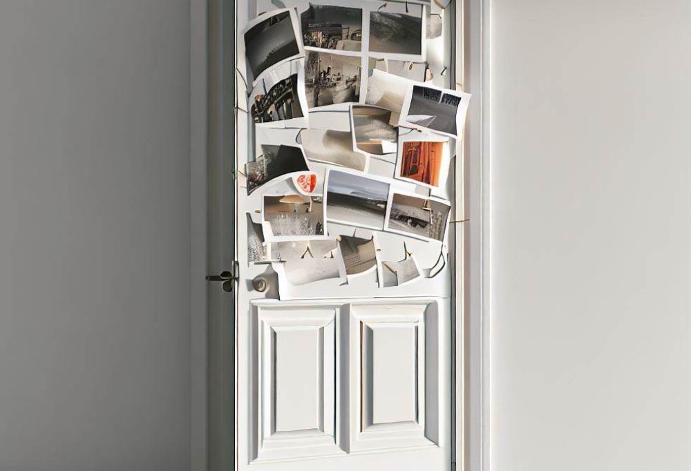 porte blanche avec photo