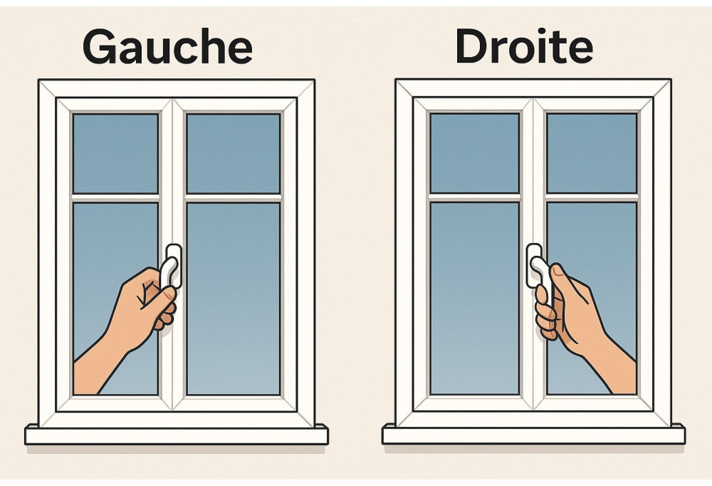 Comment savoir si la poignée de fenêtre est gauche ou droite ?